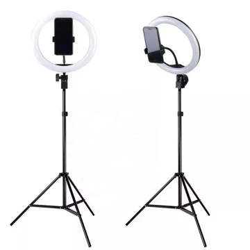 TaffSTUDIO QX 260 Lampu Halo Ring Light 120 LED Dimmable 10 Inch With Tripod