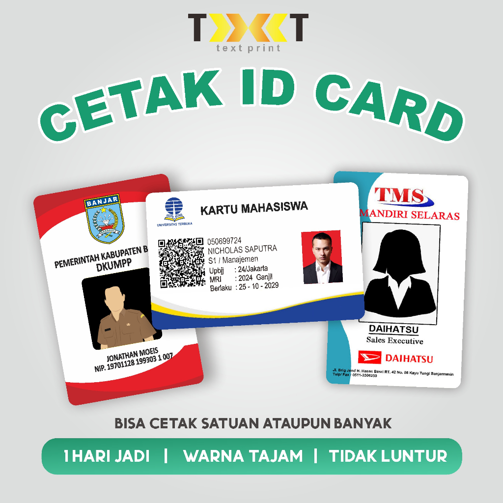 Jual TERMURAHHH CETAK ID CARD KARTU PELAJAR, MAHASISWA, ASN, DLL ...