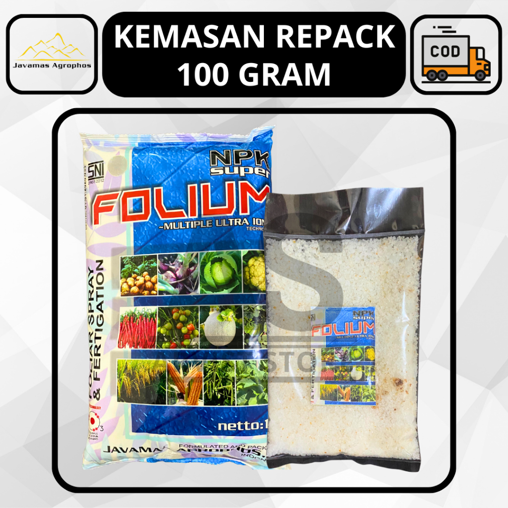 Pupuk NPK Super FOLIUM Kemasan Repack 50 / 100 Gram Multiple Ultra Ionik Javamas Agrophos
