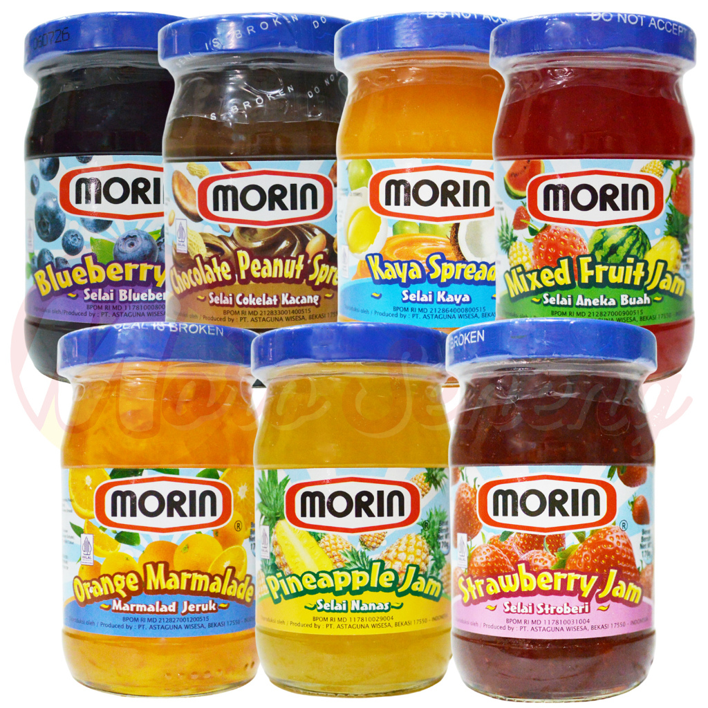 Jual MORIN Selai 170 gr Blueberry Kaya Orange Strawberry Apricot ...
