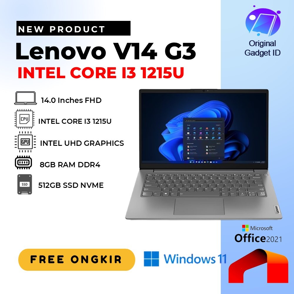 Jual Lenovo V14 G3 - Laptop i3 1215U Ram 8GB ssd 512GB Windows 11PRO ...
