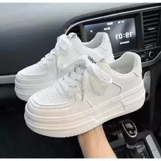 Sepatu Sneakers Wanita Putih Polos Korean Style