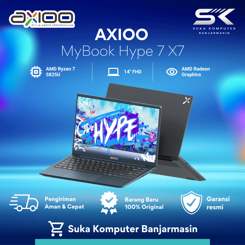 Jual Axioo MyBook Hype 7 X7 /AMD Ryzen 7-5825U/8GB/512GB SSD/W11 ...