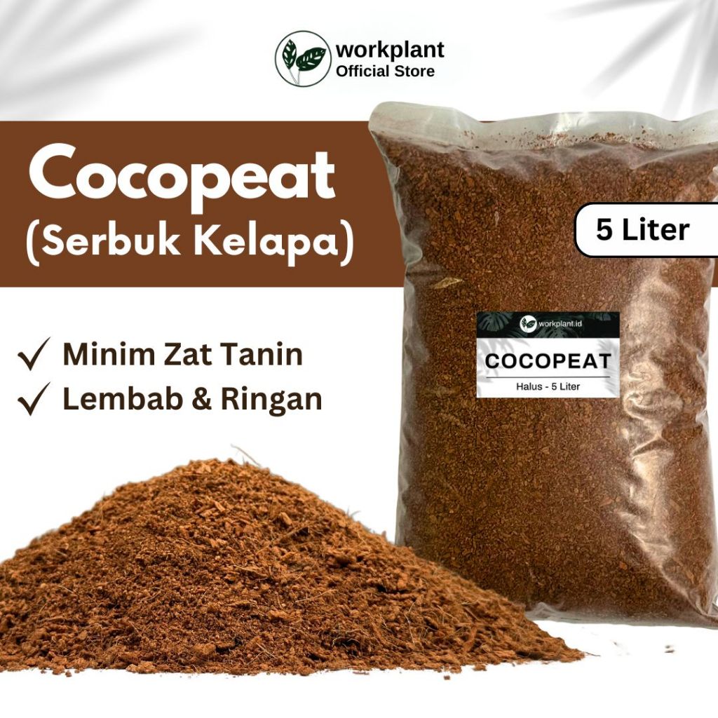 Workplant - Cocopeat Serabut Kelapa Halus Media Tanam Organik Pengganti Tanah Semua Jenis Tanaman Hias Sayur Buah