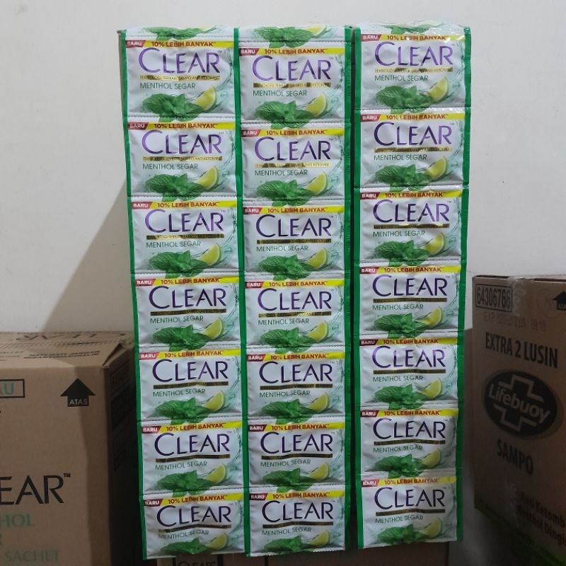 Jual Shampo Clear Perawatan Rambut Menthol segar sachet renteng (1 ...