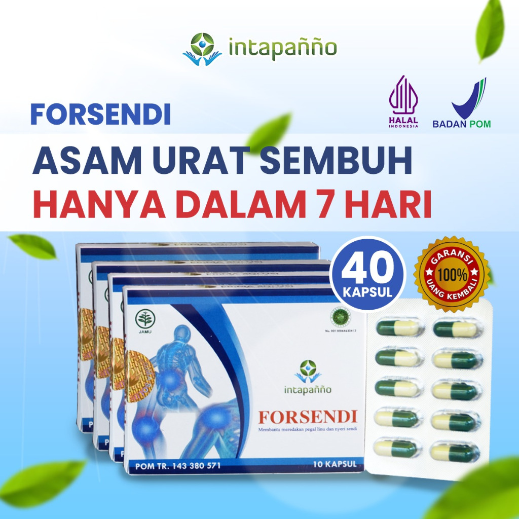 INTAPANNO COMBO 4 Forsendi Obat Herbal Nyeri Sendi / Pegal Linu 40 Kapsul Suplemen Traditional CMB04