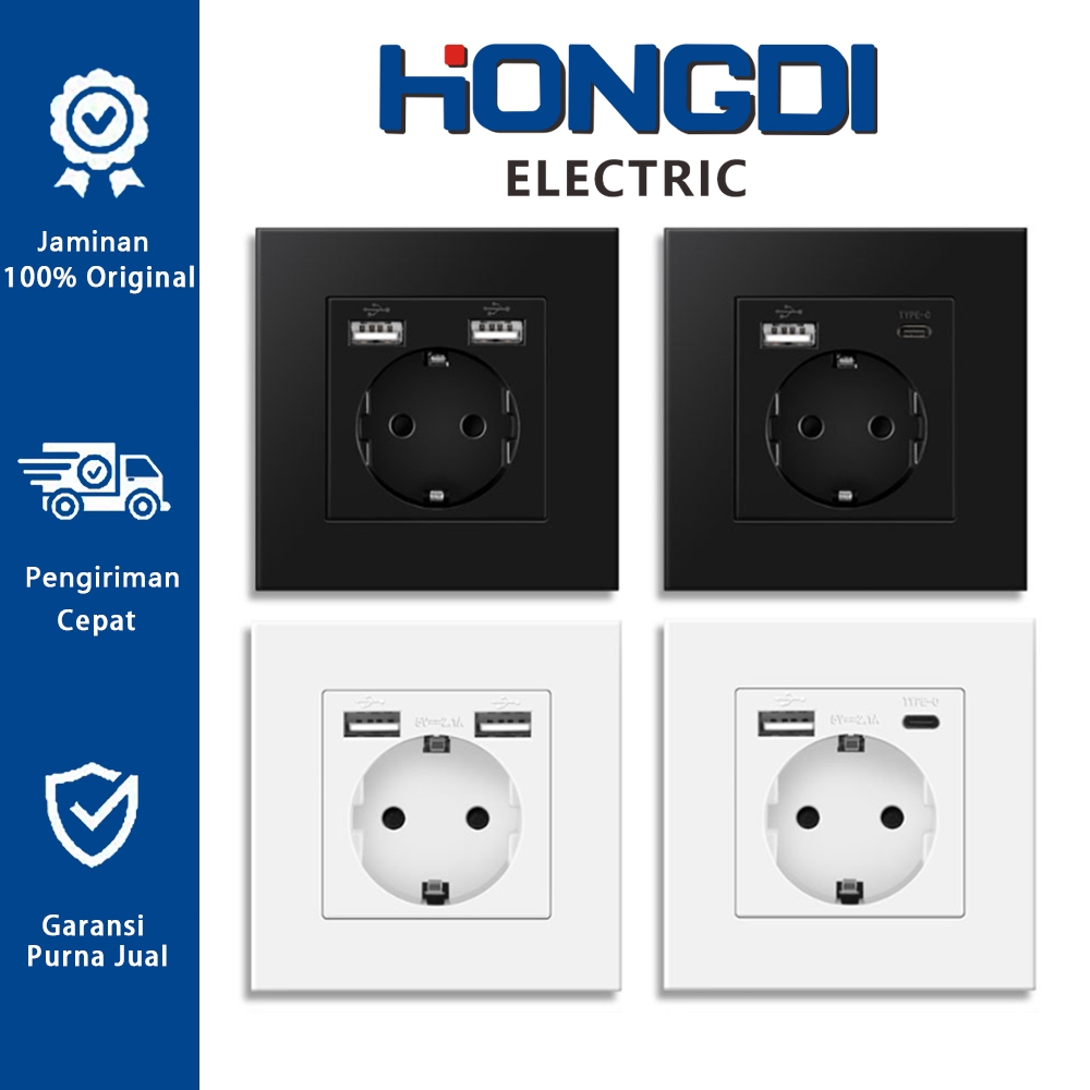 Jual HONGDI Soket Dinding Usb Uni Eropa 2,1A Adaptor Soket Ruang Tamu ...