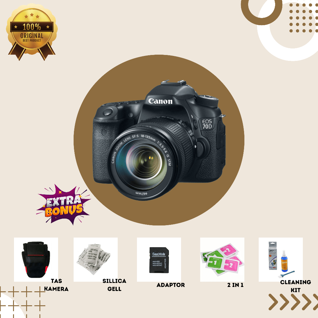 Jual [KAMERA DSLR] CANON EOS 70D BLACK MULUS SECOND SECOND BERGARANSI