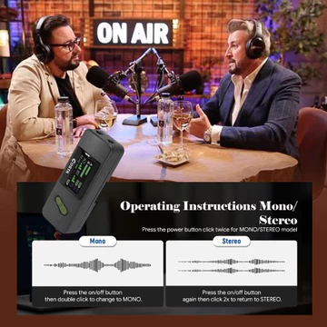 COSTA Altus 2V Dual Channel Wireless Microphone Lavalier Compact Clarity Sound Mono Stereo ANC