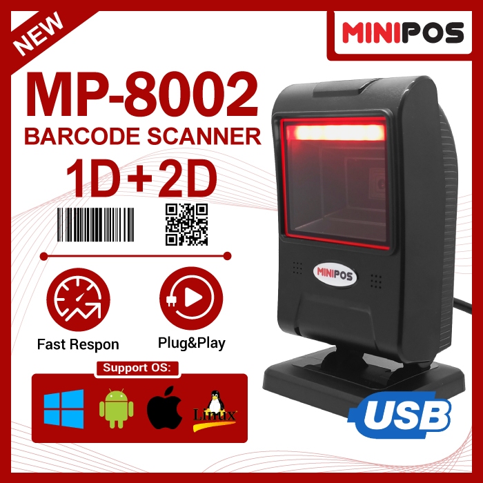 Jual Barcode Scanner 1D+2D MINIPOS MP-8002 Kabel USB Auto Scan ...