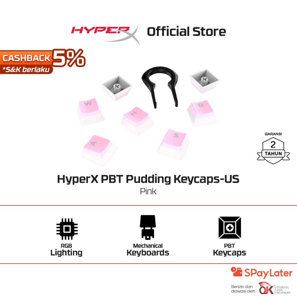 Jual HyperX Keycaps Gaming Pudding PBT - Pink Original Promo Cicilan ...