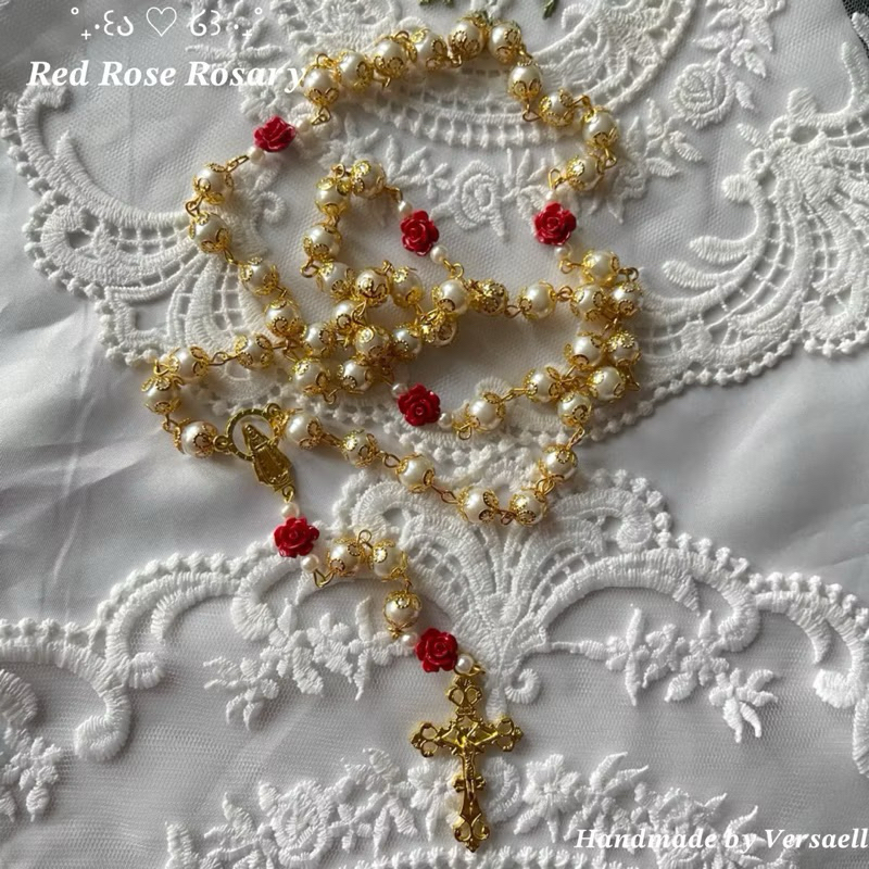 Jual 77x Custom Red Rose Rosary | Shopee Indonesia