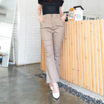 Flare Pants Highwaist Kulot Cutbray Celana Kantor Formal Casual Chinos Stretch Melar