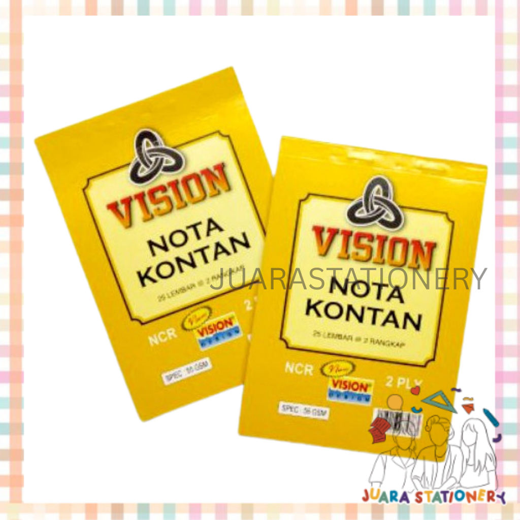 Jual (145) Nota 2 Rangkap Vision Kecil / Nota Kecil 2 PLY Nota Rangkap ...