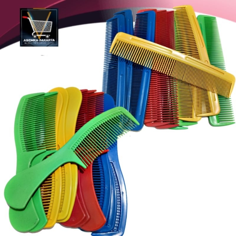 Jual AJ Sisir Besar Sisir Tebal Twin Warna 12pcs | Shopee Indonesia