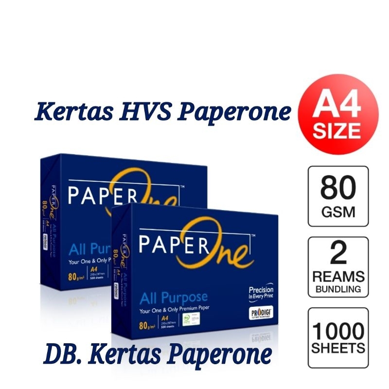 Jual Kertas HVS Paperone A4 80 gram 2 Rim (All Purpose & One and Only ...