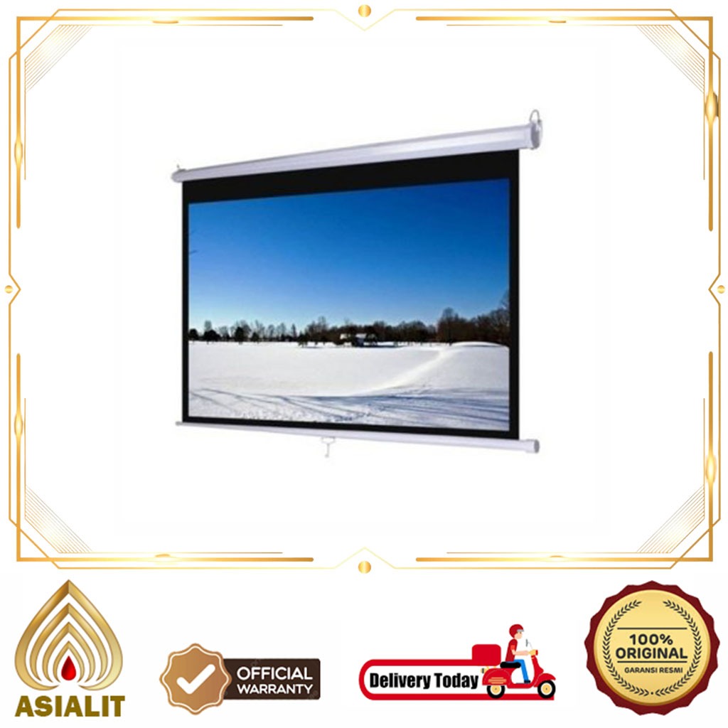 Jual Layar Projector Wall 70 Inch Letaec 70inch Screen Proyector ...
