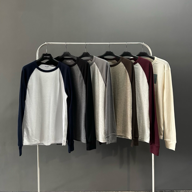 Jual ODNV Colorblocked Thermal Knit Raglan LS Tee Kaos Lengan Panjang ...