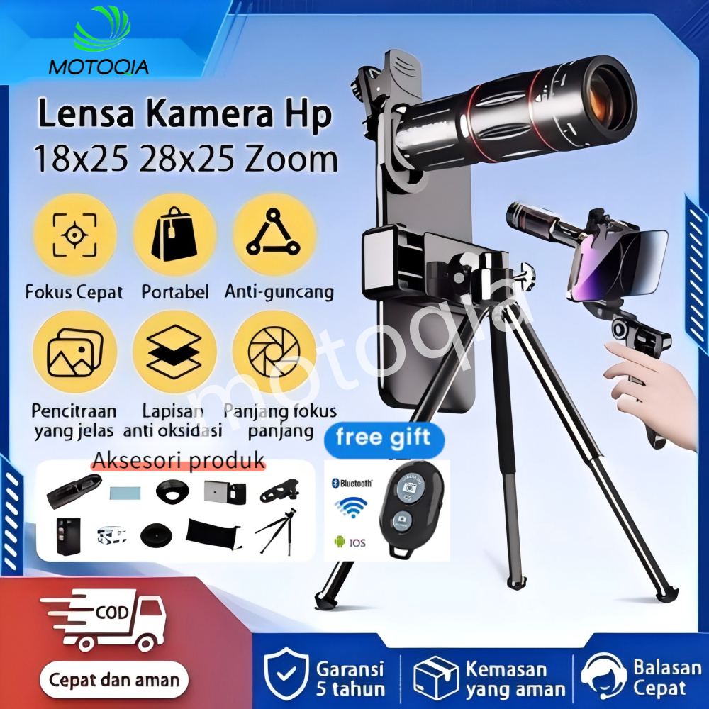 Jual MOTOQIA Lensa Kamera Hp Apexel 28x Zoom Paduan Aluminium Lensa ...