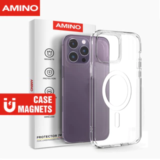 AMINO Magnetic Case Untuk Iphone 11 16 16 Pro Max 16 Plus 15 Pro Max 14 Pro Max 13 Pro Max 14 Plus 15 Plus 12 Pro Max 11 Pro Max Clear Hybrid Bumper Casing