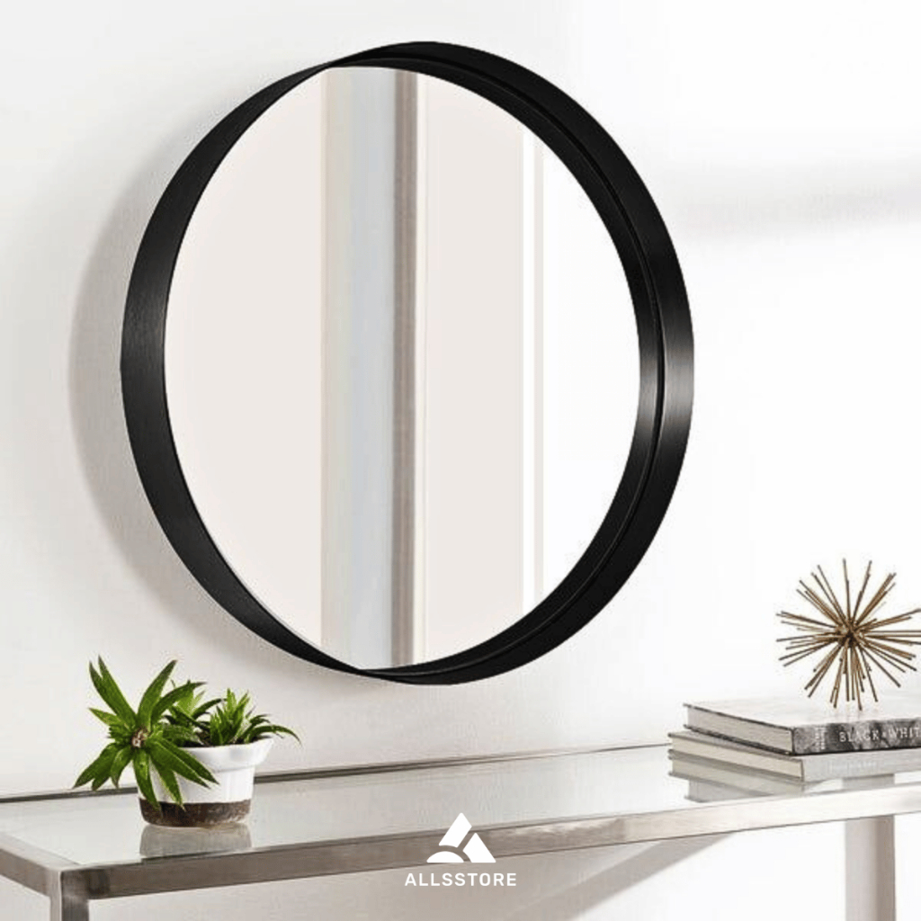 Jual Cermin Bulat Dinding Frame Hitam/Putih/Kayu – Cermin Hias ...