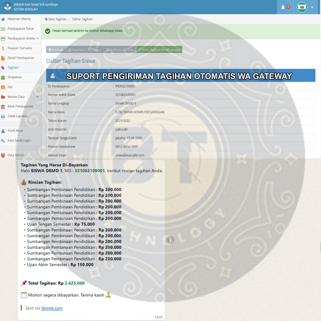 Jual APLIKASI WEB SOURCE CODE PEMBAYARAN SPP SEKOLAH DILENGKAPI KIRIM ...