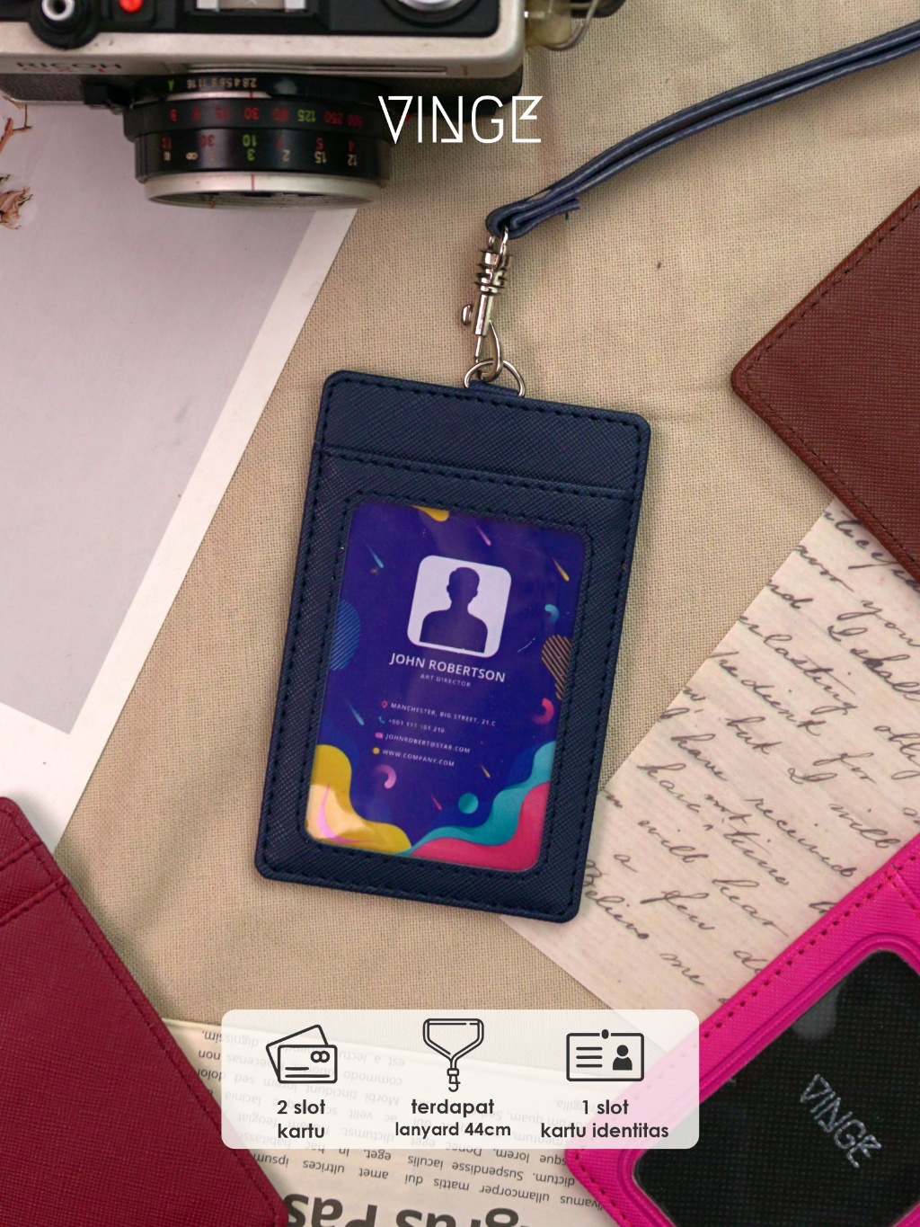 Jual VINGE SAGA ID Card Holder Lanyard Nametag Holder Kartu ID Kantor ...