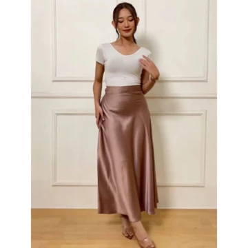 Lunar Mermaid Skirt Rok Satin Silk Premium Rok Duyung Span Flare Wanita Rok Polos