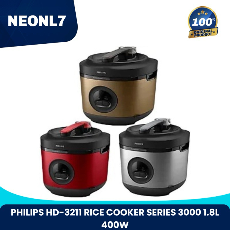 Jual PHILIPS HD-3211 RICE COOKER SERIES 3000 1.8L 400W | Shopee Indonesia