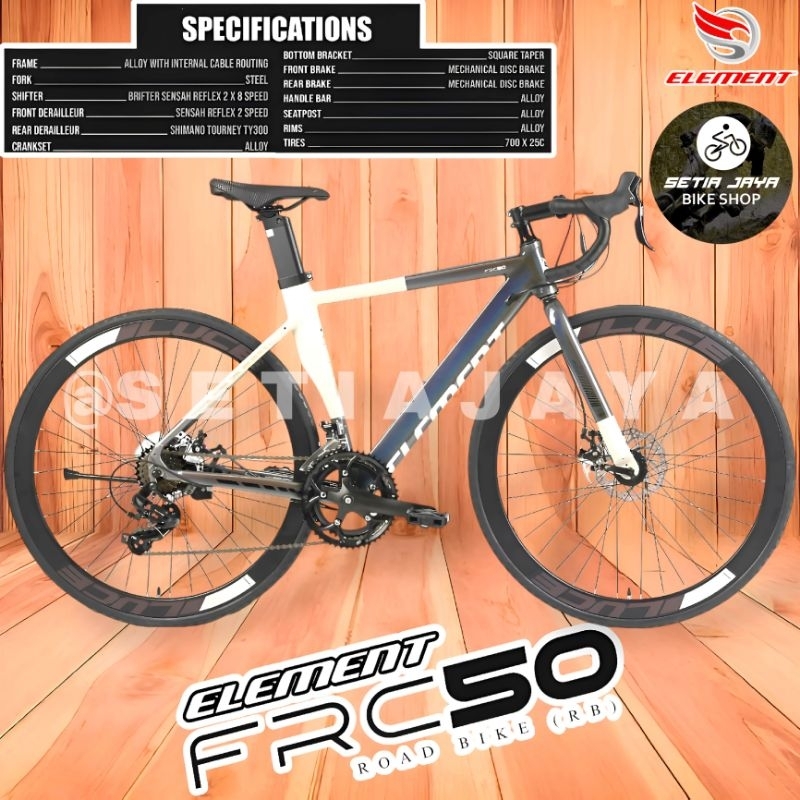Jual Sepeda Balap Road Bike 700C ELEMENT FRC 50 Frame Alloy Look Carbon ...