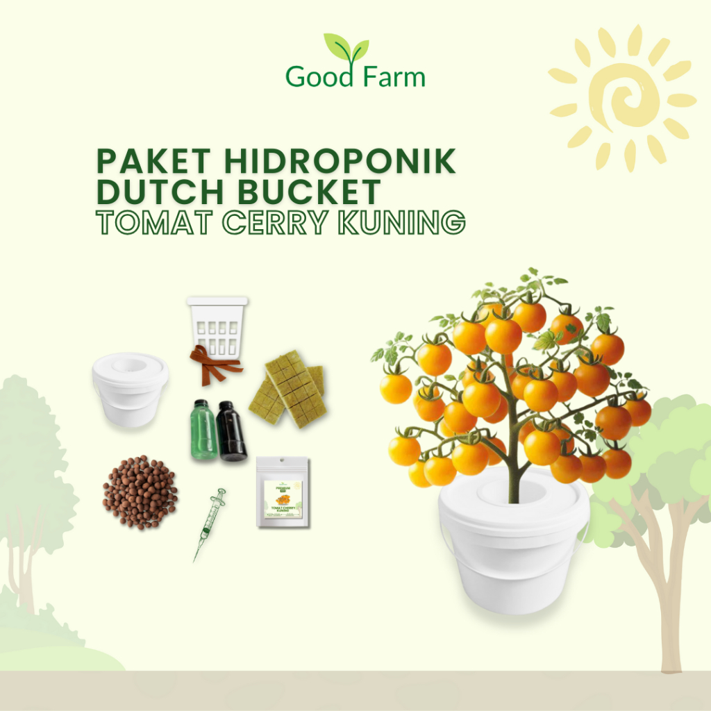 Goodfarm - Paket Hidroponik Lengkap Dutch Bucket Tomat Cerry Kuning
