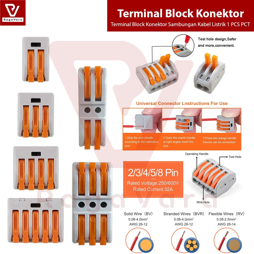 Jual Terminal Block Konektor Sambungan Kabel Listrik 1 PCS PCT | Shopee ...