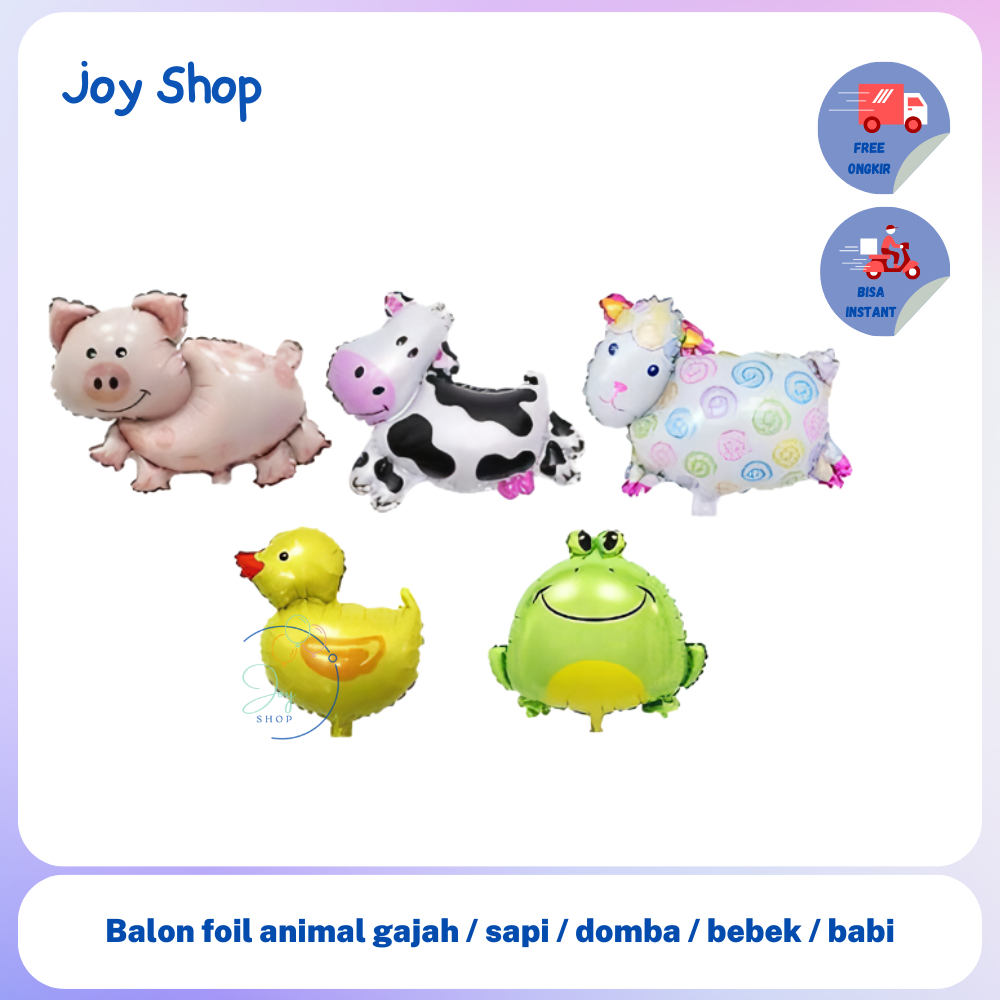 Jual Balon foil animal gajah / sapi / domba / bebek / babi | Shopee ...