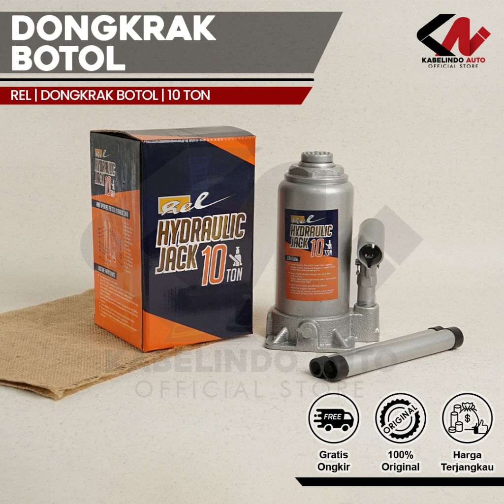 Jual Dongkrak Mobil Model Botol REL Hidrolik / Hydraulic Jack 10 Ton ...