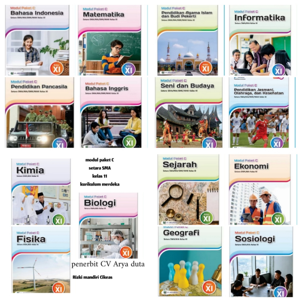 Jual Harga satuan buku teks modul paket C setara SMA kurmer kelas 11 ...