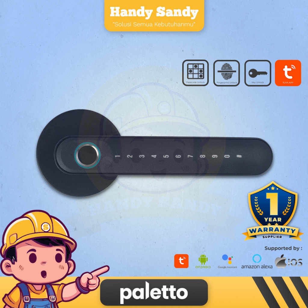 Jual PALETTO E25 Smart Door Lock Fingerprint - Smart App Access ...