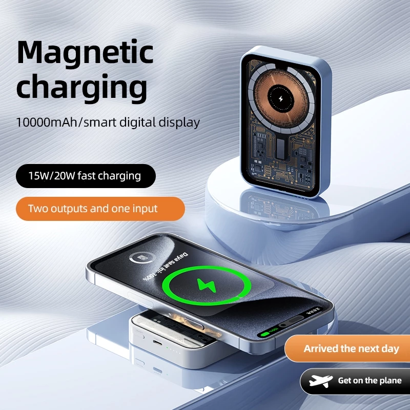 LUBIC Powerbank 10000mAh Magnetic Magsafe 22.5W Fast Charging With Phone Stand Wireless Bank Data