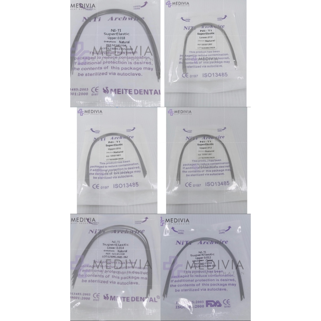 Jual niti wire natural ovoid form niti 012 014 016 018 upper lower niti ...