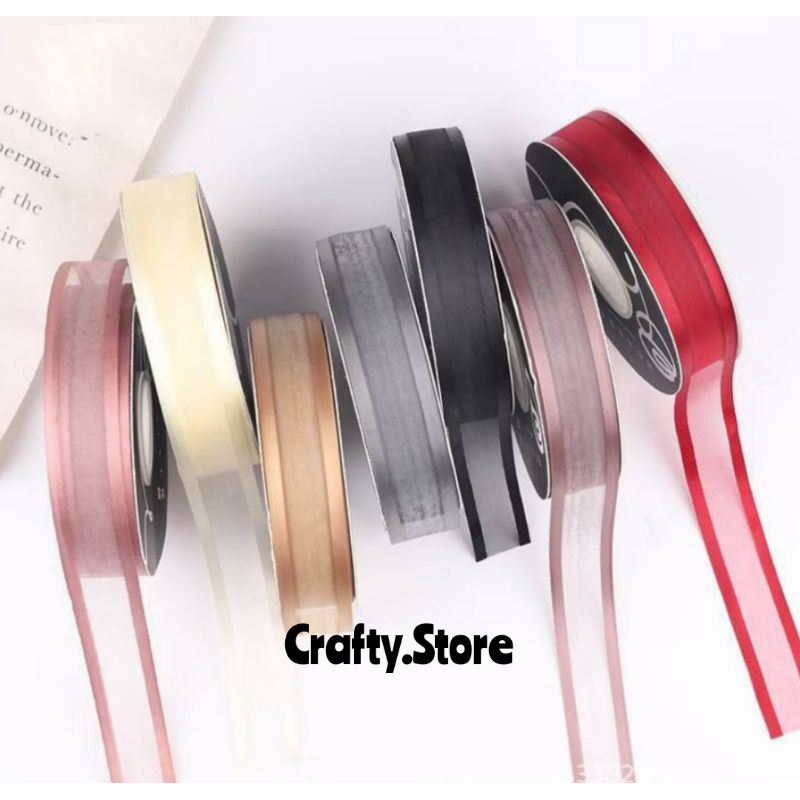 Jual Pita Organdi Ribbon 2,5cm Per Yard (90cm) DIY Crafts Grossgrain ...