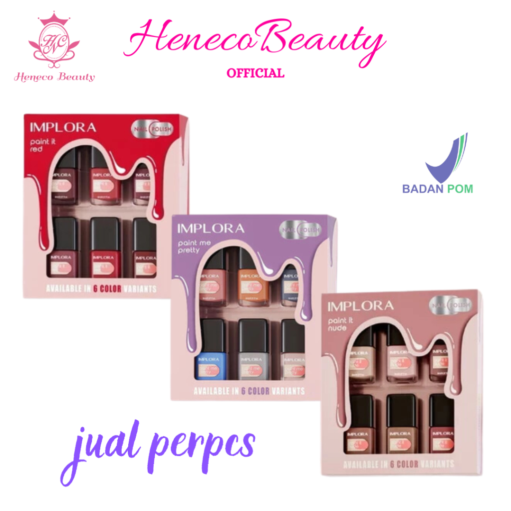 Jual IMPLORA Nail Polish Paint It Red / Paint Me Pretty / Paint It Nude ...