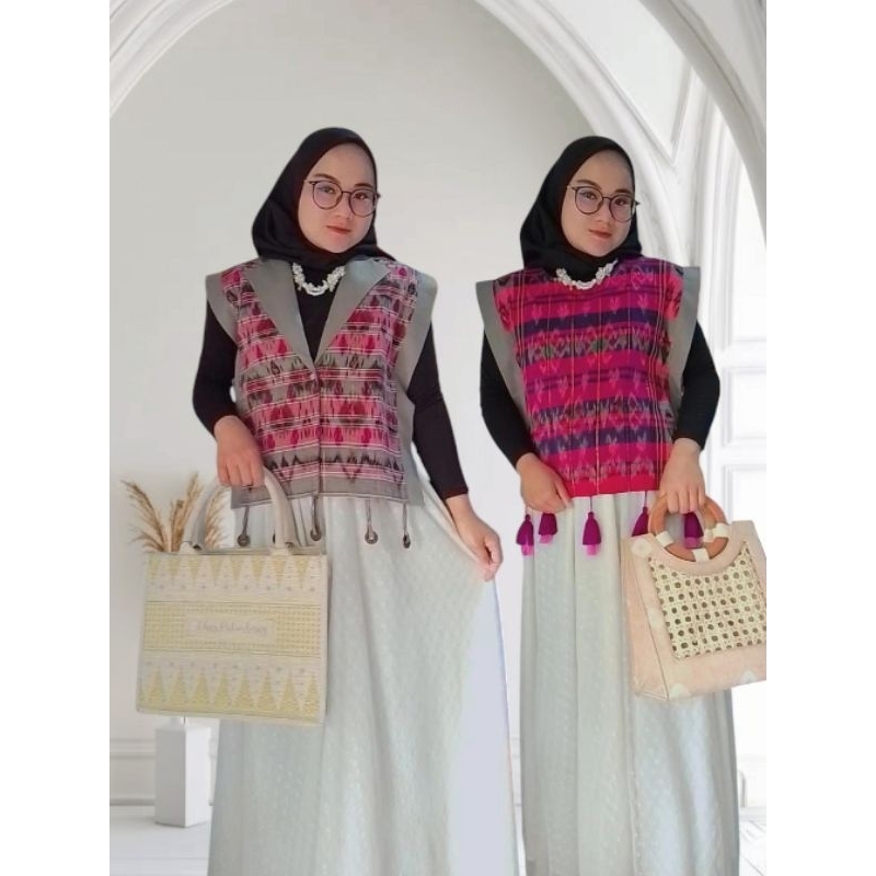Jual Auter Vest Tajung Tenun Asli Rumbai Koin | Shopee Indonesia