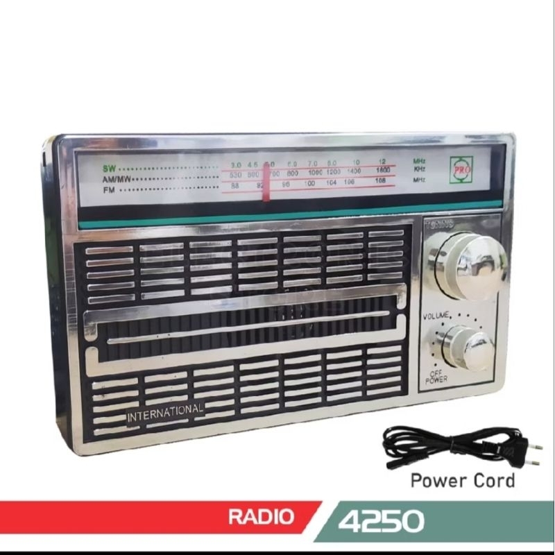 Jual radio jadul internasional F -4250 AM FM ac-dc bisa pakai baterai ...