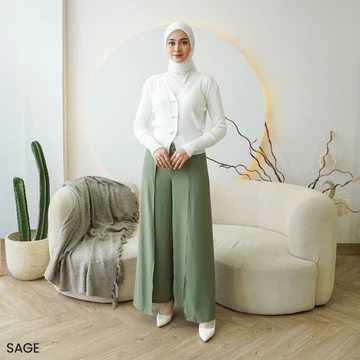 Celana Kulot Ceruty Layer Wanita Highwaist Premium Korean Style Pinggang Karet Sheram
