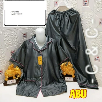 Baju Tidur Piyama Satin Velvet XL Adem Halus