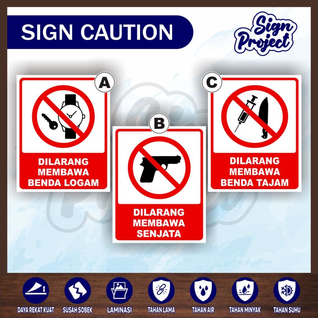 Jual Stiker Himbauan/Stiker Peringatan/Stiker Larangan/Dilarang Membawa ...