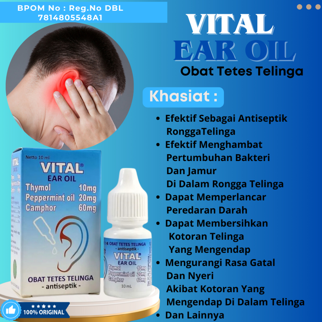 Jual Vital Ear Oil Original Obat Tetes Telinga Gatal Dan Nyeri Atasi ...
