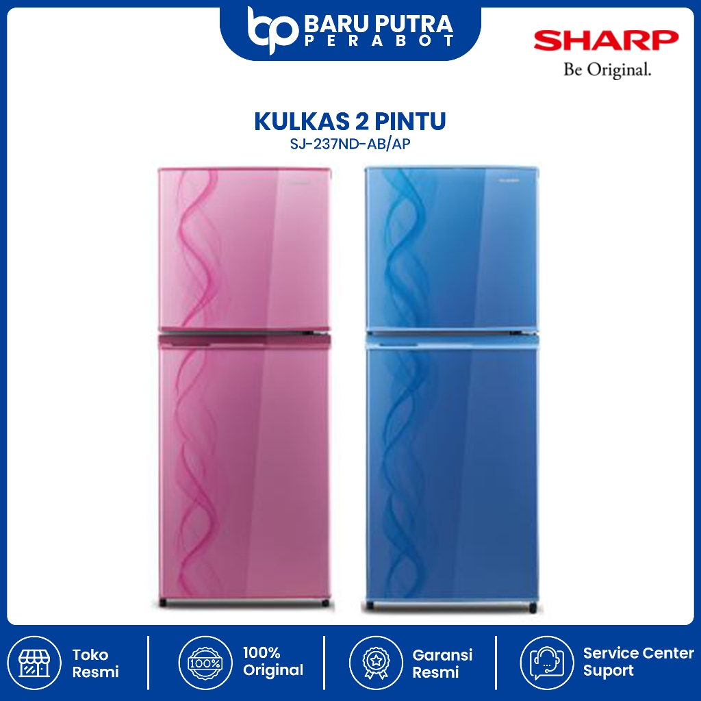 Jual Kulkas Sharp 2 Pintu tipe SJ-237ND-AB/AP Pink & Biru bagus garansi ...