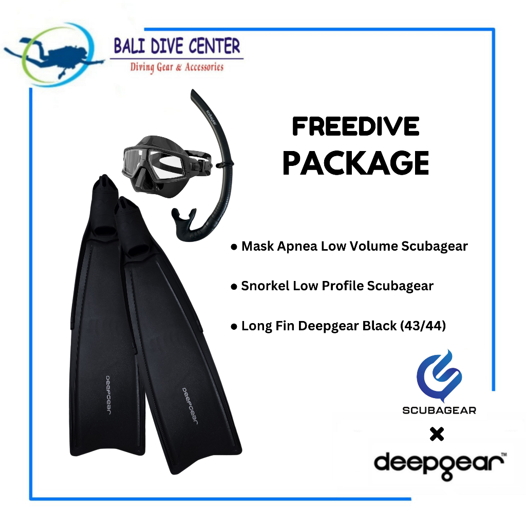 Jual PAKET FREEDIVE SPEARFISHING Long Fin Deepgear + Mask Low Volume ...