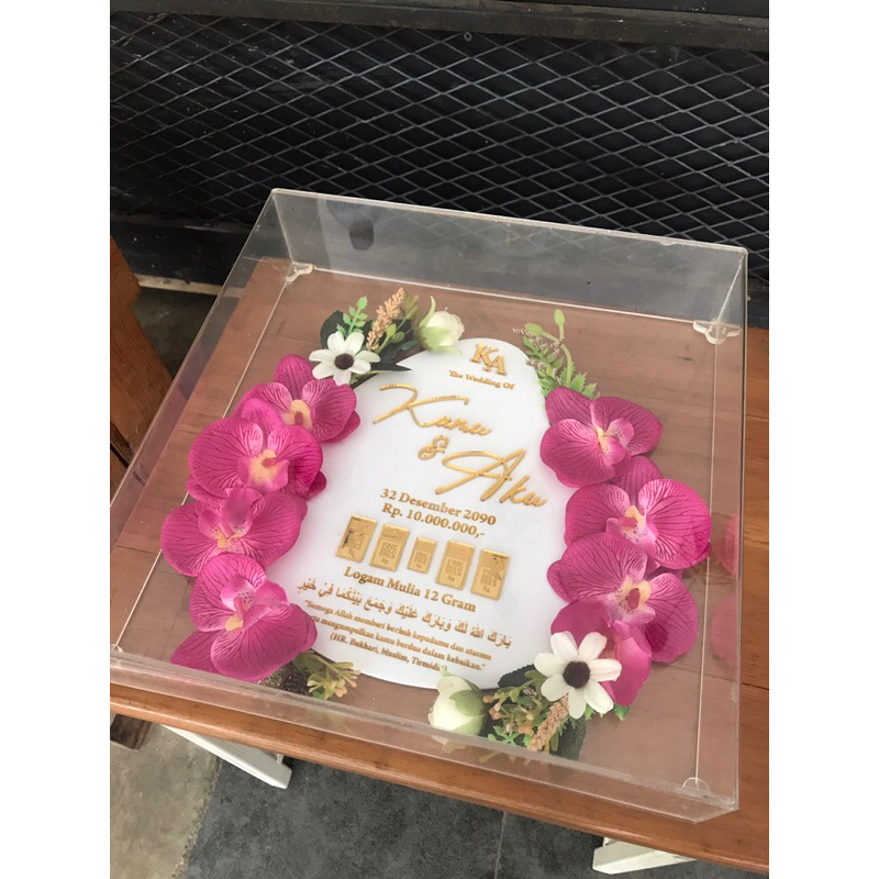 Jual box frame mahar seserahan akrilik transparant custom | Shopee ...