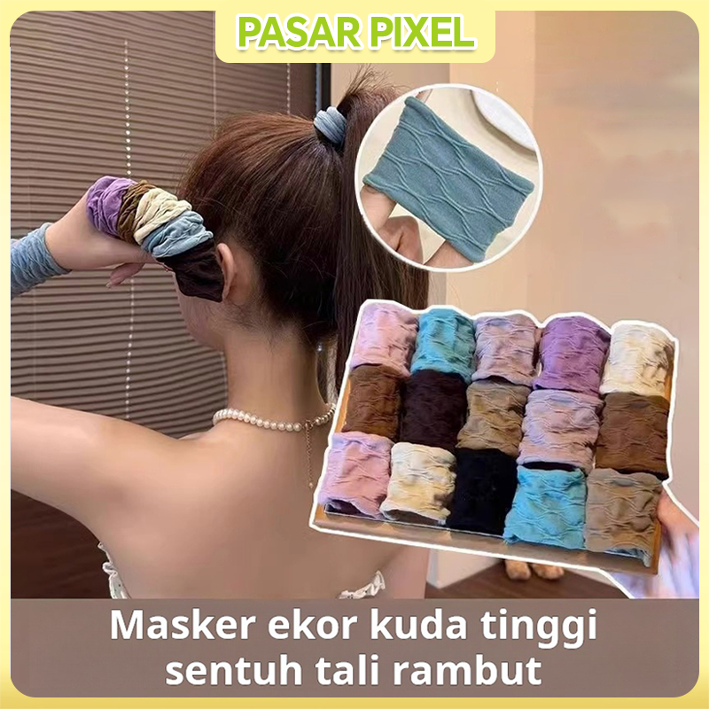 Jual Ikat rambut kain, super lebar, tanpa jahitan, motif jacquard, ikat ...
